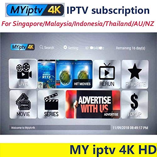 Set-top Boxes - Renew Myiptv 1 year subscription 350+Channels IPTV for Malaysia Singapore Thailand Australia New Zealand Global use (3 month no box)