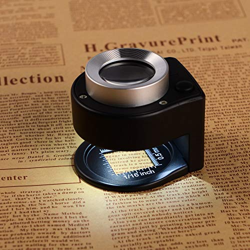 30X Linen Tester Loupe Full Metal Scale Magnifier With Led And Uv Light Portable Optical Glass Lens Magnifying Glass Thread Counter Magnifier Eye Loupe For Jewelry Coin Hobby Collection Sewing Repair #TOP2