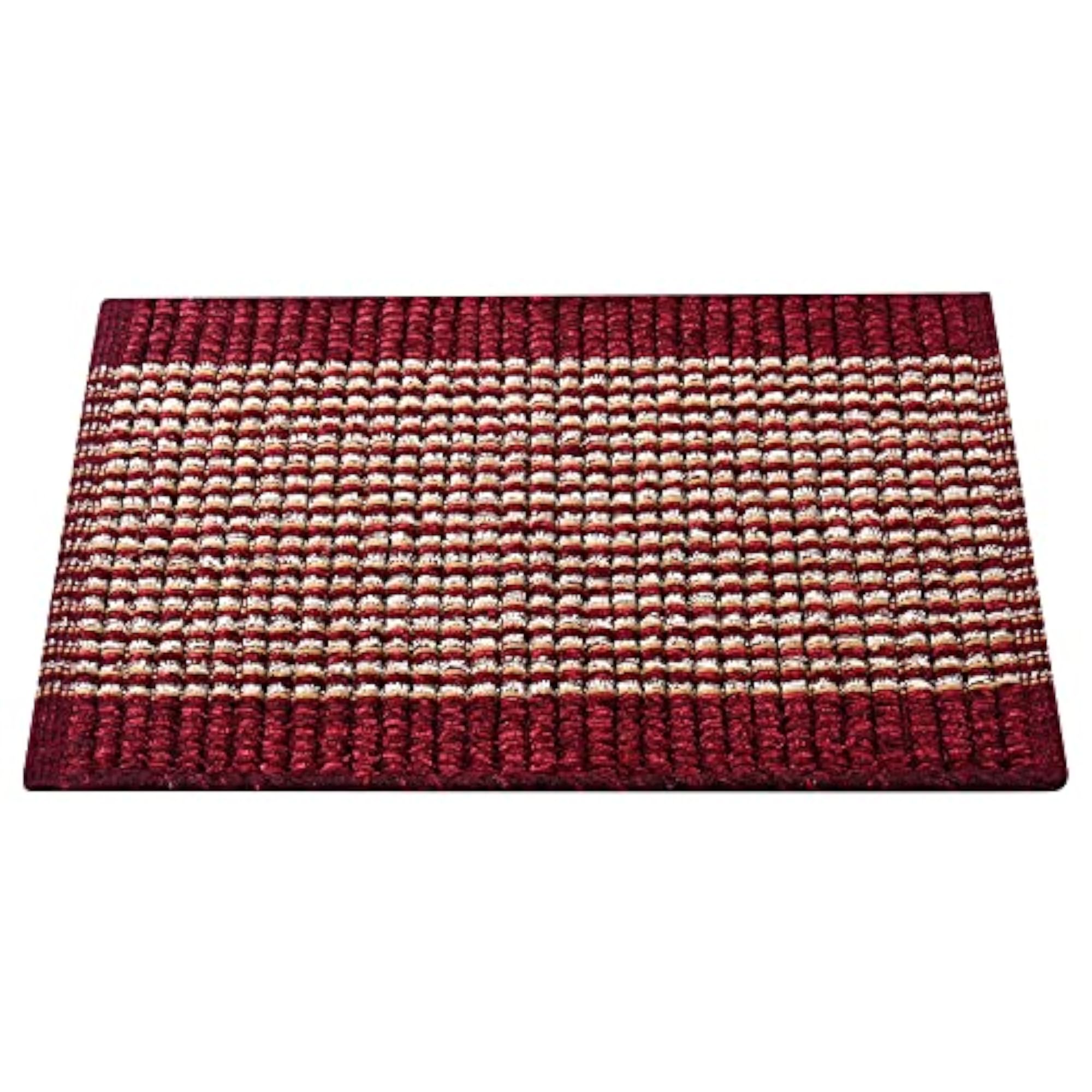 Weaved Cotton Maroon Doormat for Bedroom and Bathroom