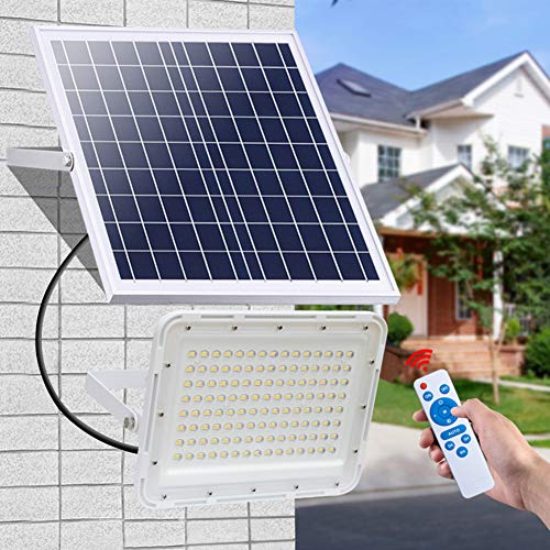 300W LED Solar Flood Lights,20000Lumens Street Flood Light Outdoor IP67 Waterproof with Remote Control Security Lighting for Yard, Garden, Gutter, Swimming Pool, Pathway, Basketball Court, Arena