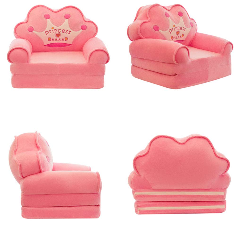 Kindersofa Rosa Krone Falten Sofa Waschbar Plüschtiere Babysitz Kindergarten Schemel Multifunktion Stuhl Kindermöbel Haus Dekoration Kindertag Geburtstag Weihnachts Geschenk,Rosa