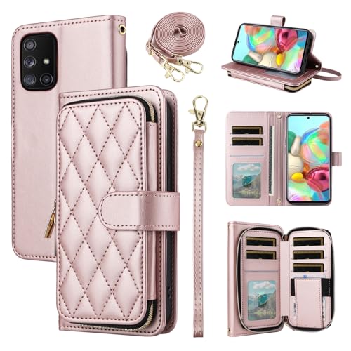 Étui portefeuille Samsung Galaxy A71 4G antichoc porte-carte zippé