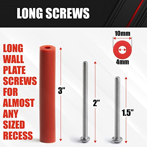 Outlet Spacers - Electrical Outlet Box Extender Kit By Spacerr - Electrical Switch And Receptacle Spacers 50 Pack (14 Tubes And 36 Screws) #TOP2