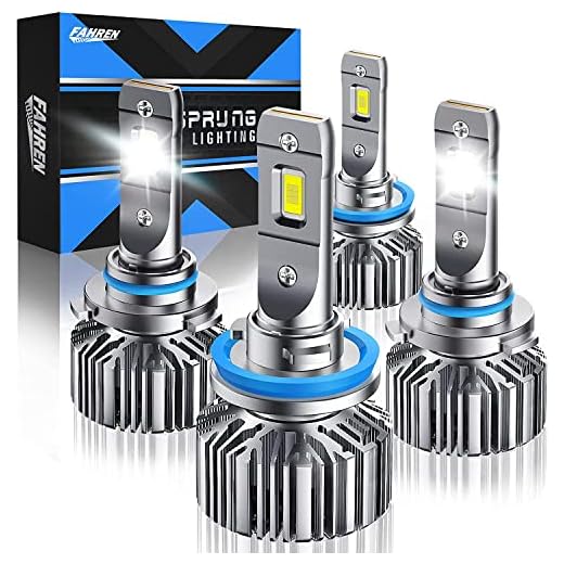 FAHREN Ursprung H11/H9/H8 Low Beam 9005/HB3 High Beam LED Headlight Bulbs Combo, 28000 Lumens 6500K Cool White Super Bright LED Headlights Conversion Kits IP68 Waterproof, Pack of 4
