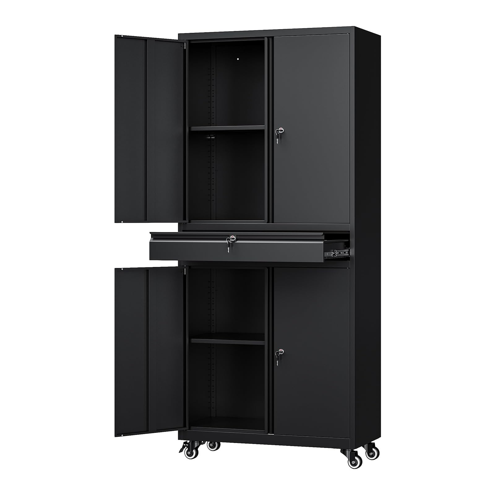 Armadio In Metallo Sightlife Con Ripiani Regolabili - Mobile Per Cucina, Soggiorno, Esterno - Foto 11