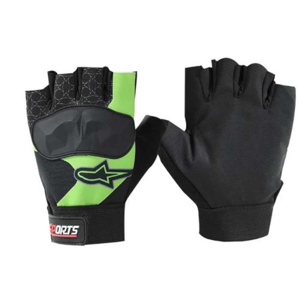 DreamPalace India Cycling Gym Gloves for Men & Women | Workout, Fitness & Riding Gloves with Wrist Support | Anti-Slip, Breathable, Padded Gloves for Outdoor Cycling - Free Size (Green)-image-21