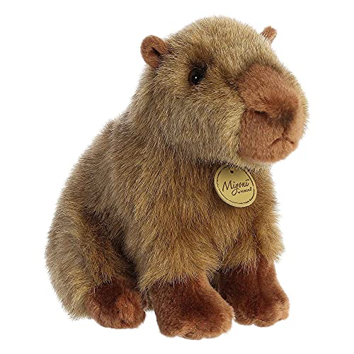 Aurora® Realistic Miyoni® Capybara Stuffed Animal - Lifelike Details Make a Cherished Companion - Perfect for Decorating Bedrooms or Classrooms - Brown 10 Inches