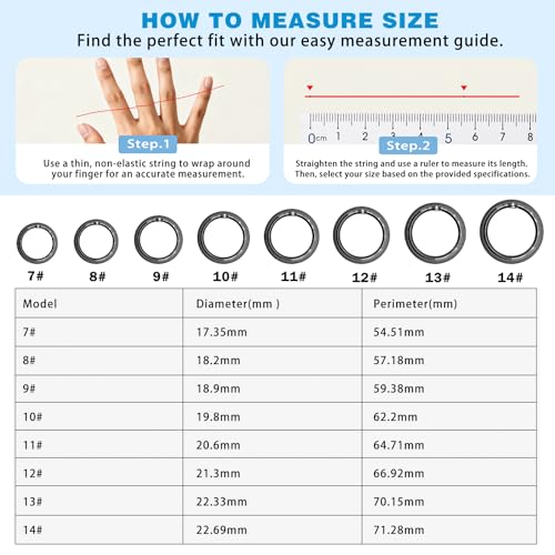 Image of Smart Ring for Women & Men, Activity Tracker Ring, Heart Rate Monitor, Sleep Monitoring, Step Counting, Calorie Pedometer, No Subscription Fee, iOS Android (Black 10)