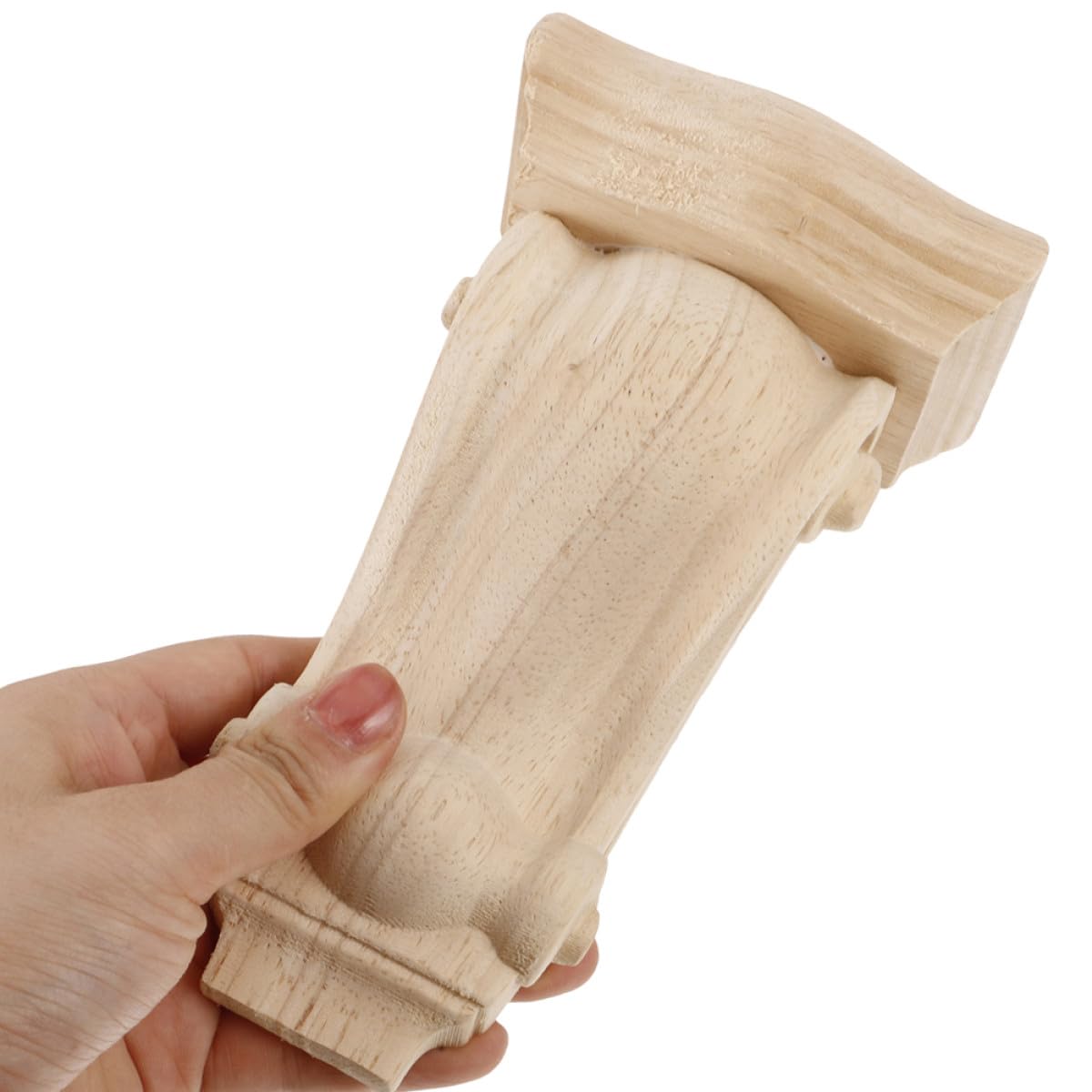 2 Piezas Ménsulas de Madera Tallada Mano Detalles Artísticos Estilo Europeo Decoración para Esquinas y Estanterías Soportes sin Pintar para Puertas y Chimeneas Embellecedores de