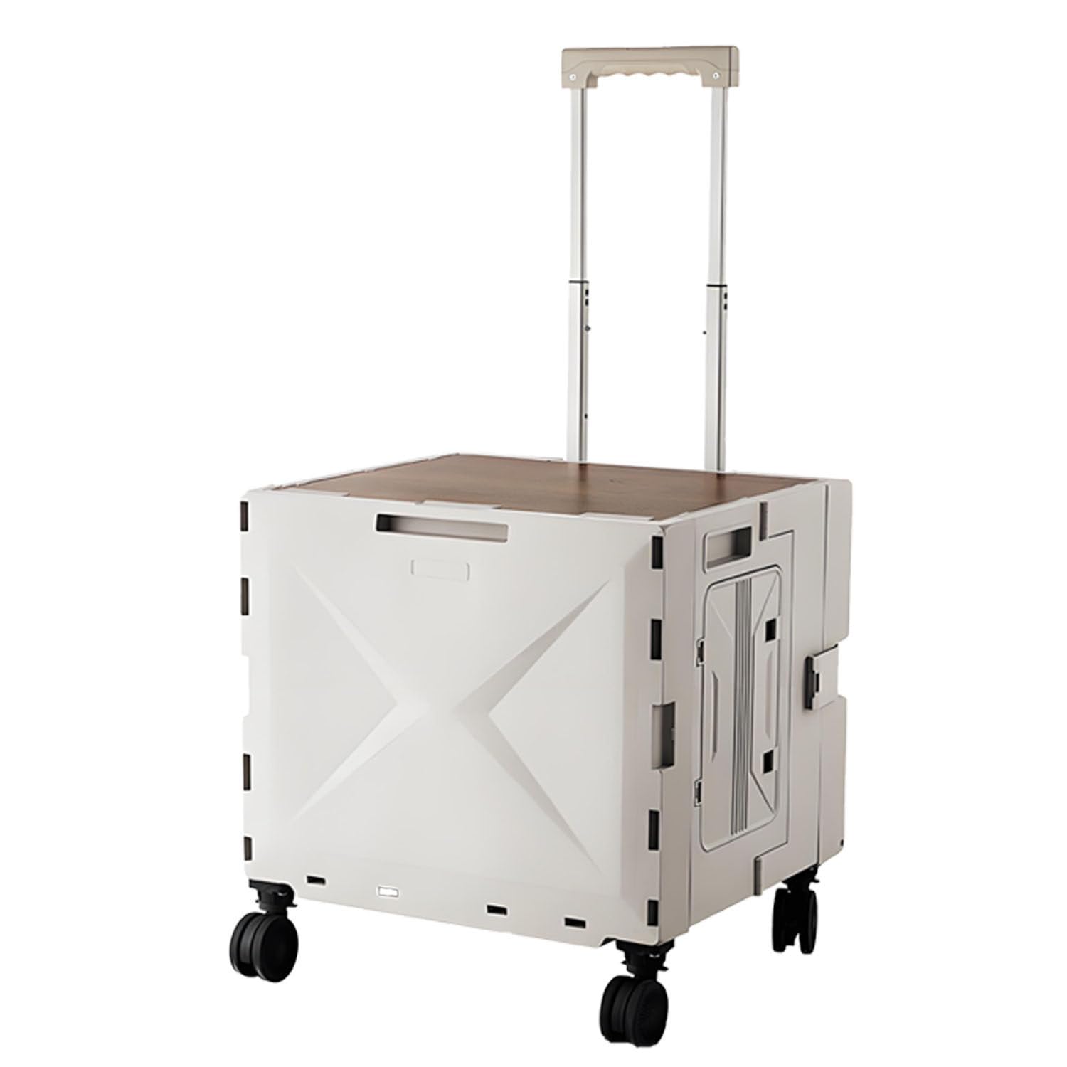 Carrito utilitario plegable de gran capacidad con puertas laterales para coche y camping
