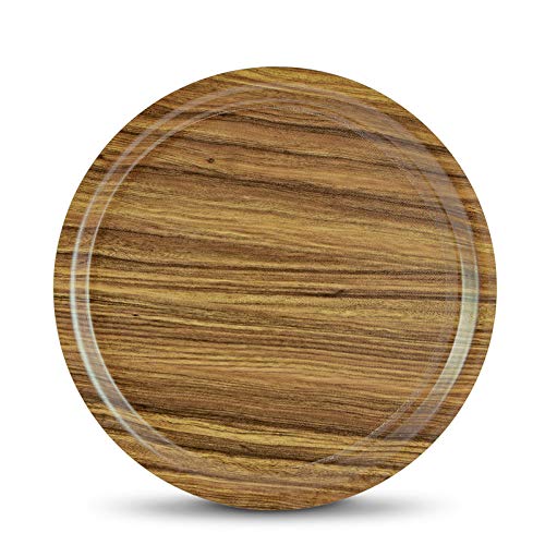 Image of Freelance Nature Kraft Serving Tray Beige, 33 cm, Round-Nonslip Surface, Break-Resistant, Decorative Anti Skid Kitchen & Dining /CoffeeTable Trays for Breakfast /Food /TeaBrown-Made in Europe