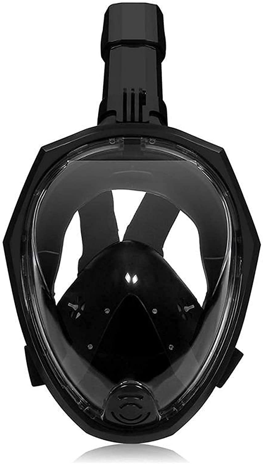 Maschera da Snorkeling Integrale Seaview A 180° - Maschera Subacquea Antiappannamento E Anti-Perdita per Adulti E Bambini, Attrezzatura per Il Nuoto Subacqueo. Nero.
