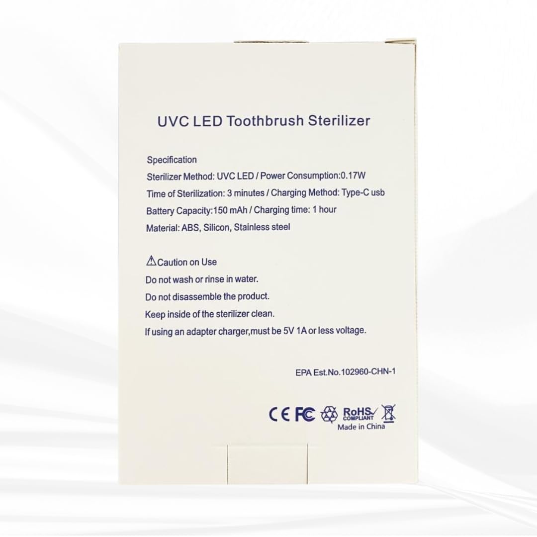 Desinfectante de cepillo de dientes UV-C, limpiador de cepillos de dientes UV-C, cubierta de cepillo portátil, soporte para cepillo de dientes, funda de limpiador de cepillos de dientes