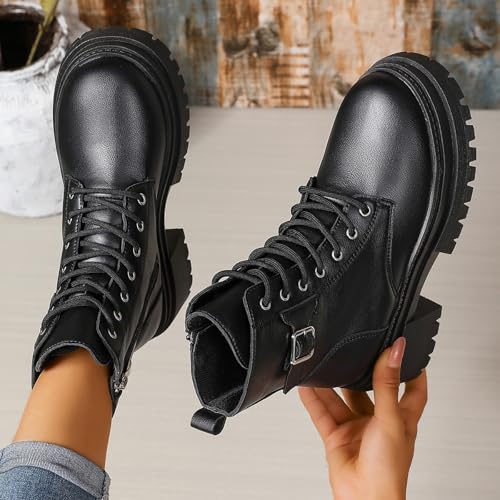 Botines de mujer con cordones para un caminar cómodo y elegante en el invierno diario 7
