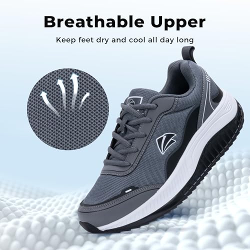 Image of MAFEKE Womens Wide Toe Box Walking Shoes Arch Support Orthotic Sneakers Wide Width Tennis Shoes for Plantar Fasciitis Bunions US 6.5-11