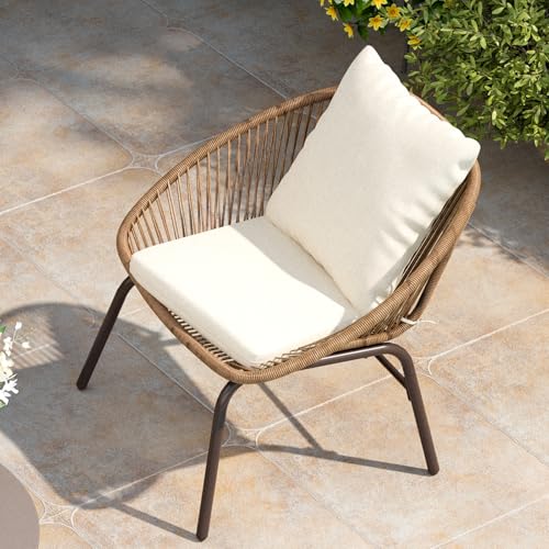 LAUSAINT-HOME-Outdoor-Patio-2-Single-Chairs-with-Deep-Seating-and-Cushions-Breathable-Bohemian-Outdoor-Rope-Woven-Furniture-Set-for-Backyard-Porch-Garden-and-Poolside-Beige