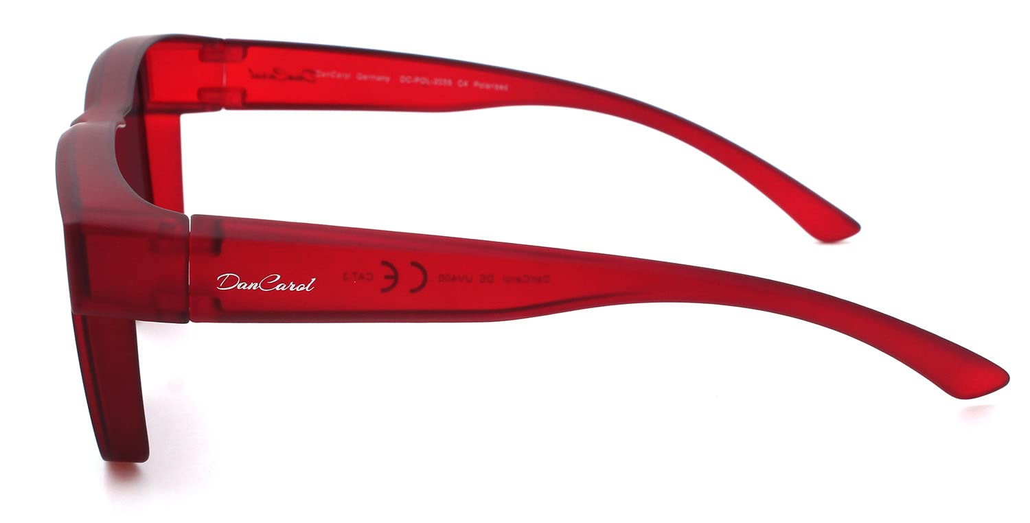 DanCarol DC-POL-2055-C4-Die Überbrille, ideal für Brillenträger Für Große FASSUNG- Polarizierte Gläser, Rot