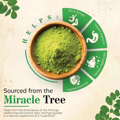 Image of Organic Moringa Powder 200g (100gx2) | Pure Drumstick Leaves | Ayurvedic Superfood for Energy, Immunity, Digestion, Skin & Hair | Vegan | No Additives