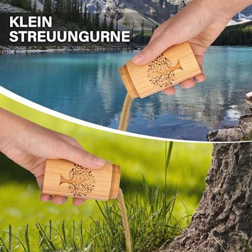 HOOMTREE Kleine Urne für Asche Menschen aus Bambus,Mini Urne für Asche Andenken,Tierurnen für Hunde oder Katzen,Geschnitzt mit Baum des Lebens Muster