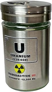 Uranium Stainless Steel Cylinder 3.2 inch Prop Replica Radioactive Nuclear Joke Funny
