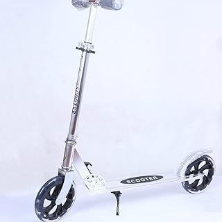 Kick Board Kick Scooter Children And Adults Large Kick Board Aluminum Alloy Folding Foot Support Foot Brake 3 Steps Height Adjustable 20cm Wheel Standing Motorcycle Load Capacity 90kg Convenient To Carry