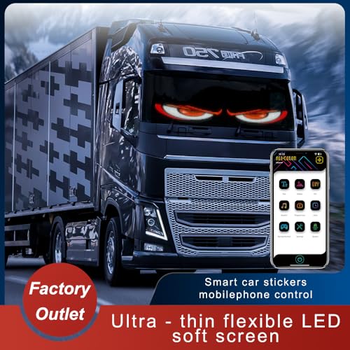 Image of Digital Flexible LED Signs for Cars, SUVs, Trucks &Party Wedding Festival, Bluetooth App Control DIY Programmable Scrolling Light Signs Matrix Panel, USB 5V2A, 13.7''x4.01''