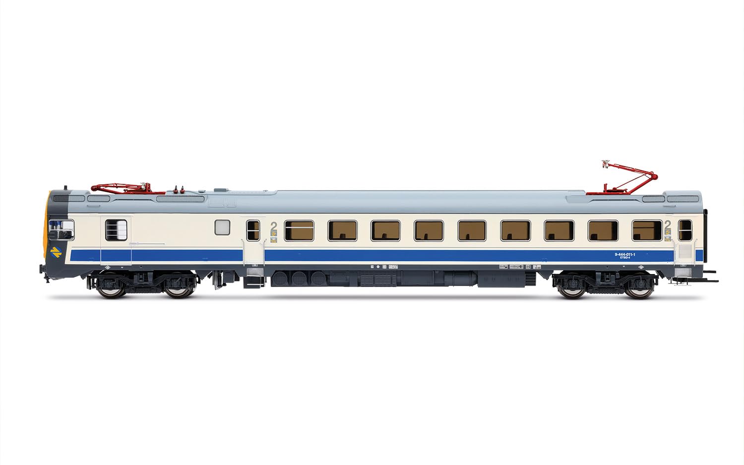 Electrotren HE2022 RENFE, zespół trakcyjny klasy 444, malowanie niebiesko-białe, ep. V, elektryczna lokomotywa kolejowa, dla osób w wieku od 14 lat