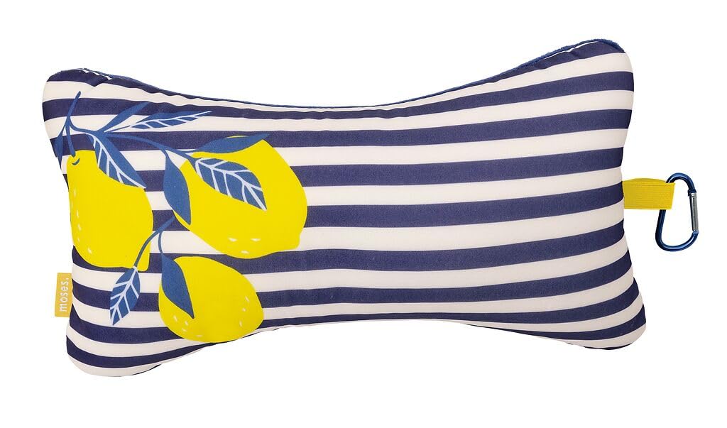 Coussin de lecture mini Fernweh citron : oreiller de nuque ergonomique compact avec mousqueton