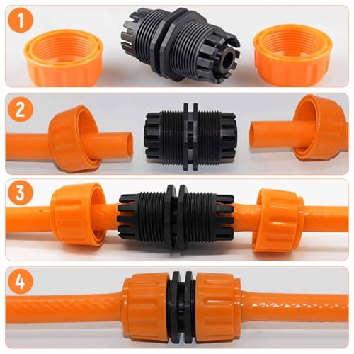 Image of ZIBUYU 5Pcs Water Hose Connectors Set, Universal 1 /2 inch&3 /4 inch Tap Adapter Set | Quick Connect Fittings, Plastic Faucet Connector Kit for Gardening Washing, Easy Installation, Leakproof Hose Accessories