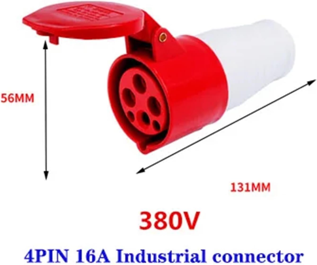 16A Industrial Plug and Socket Waterproof Connector 3PIN 4PIN 5PIN IP44 Waterproof Electrical Connection Wall Mount Socket(NM-214 4P)