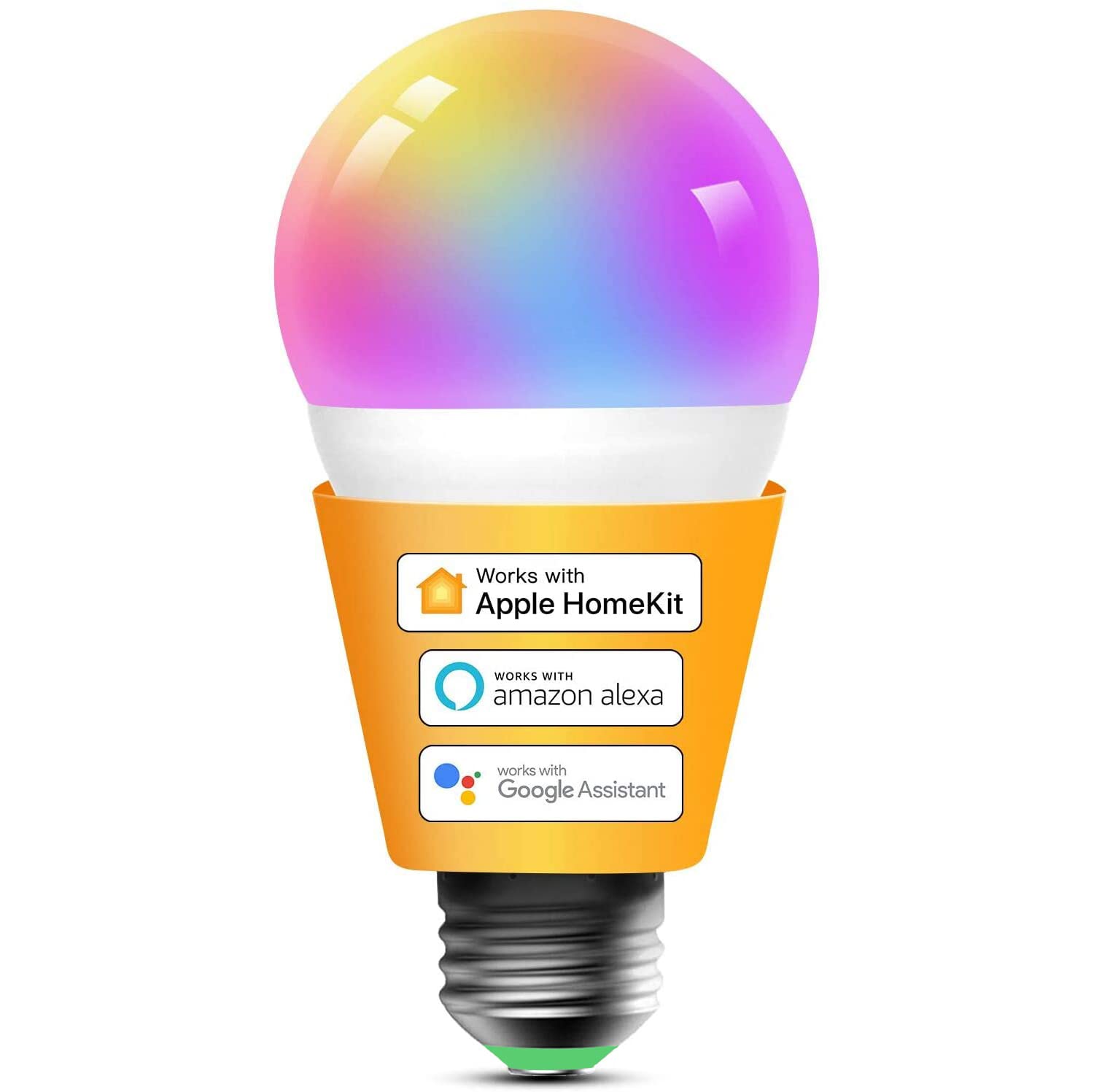 Redare Smart LED Light Bulb,Smart WiFi LED Bulbs Compatible with Apple HomeKit,Siri,Alexa,Google Home & CozyLife,Dimmable E27 Multicolor 2700K-6500K RGBCW,A19,1000 Lumens 60W Equivalent (1 Pack)
