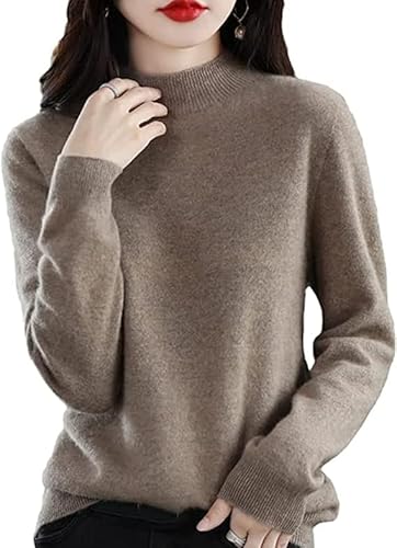 100% Cashmere Sweaters for Women, 2026 New Womens Cashmere Oversized Long Sleeve Pullover Sweater Crew Neck Jumpers (US, Alpha, Medium, Regular, Regular, Camel)