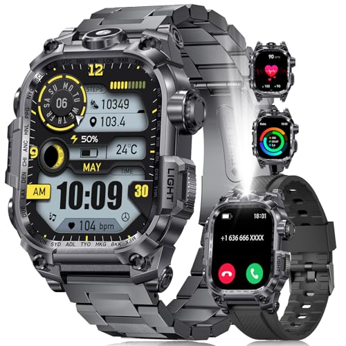 Military Smart Watches for Men(Answer/Make Calls),2.01"HD Screen ...