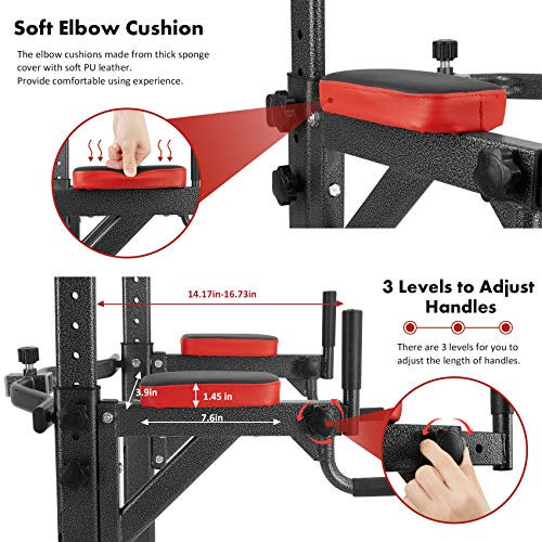 Bronze Times Power Tower Pull Up Workout Dip Station Adjustable Dip Stands Multi-Function Home Gym Strength Training… - Image 6