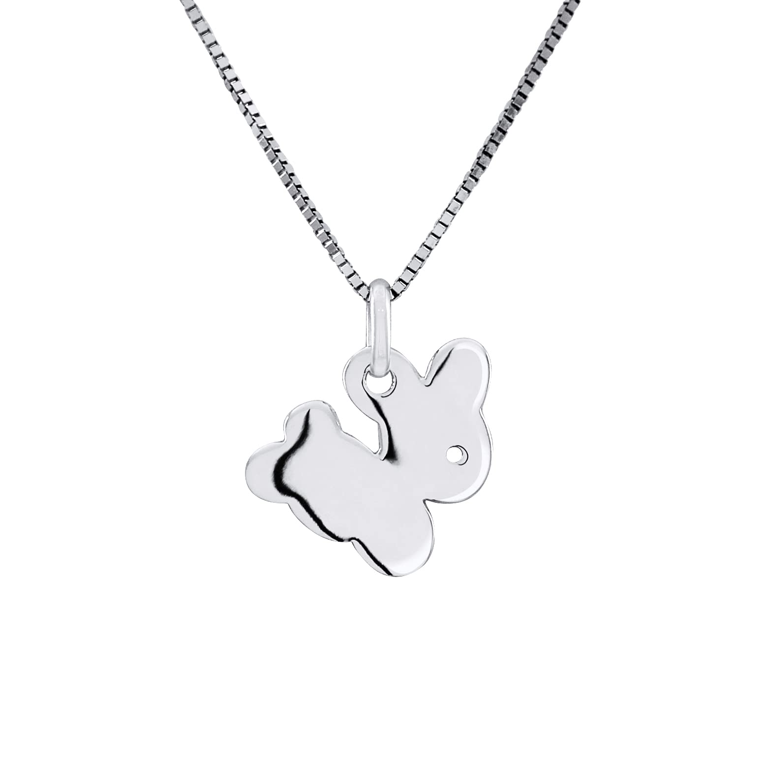Amours, Bisous & Calins - Pendentif MON LAPIN - Argent 925-100% Anallergique - pour Enfants de 2 à 12 ans - Bijou Enfant