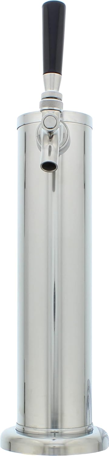 Zephyr Presrv™ Single Tap Kit - Includes One Tap, Stainless Steel Tower, Beer Line, Gas Line, Regulator, CO2 Tank and D-style Keg Coupler - Designed to use with a Presrv™ kegerator