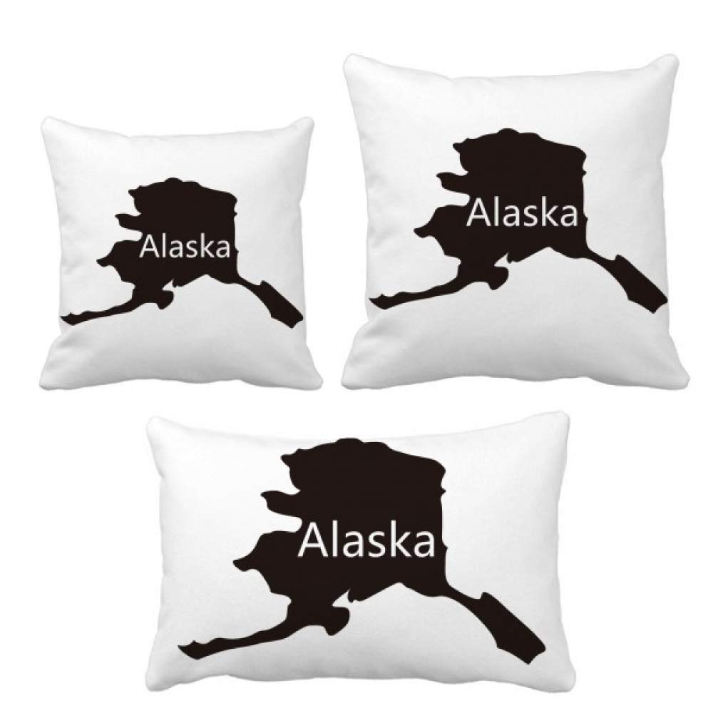 Housse de coussin Alaska drapeau américain et carte étoilée pour canapé