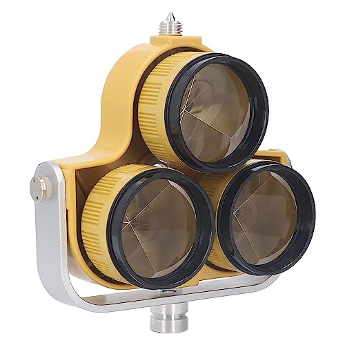 Image of Triple Surveying Prism, Precision Optical Glass Measuring Reflector for Tunnel Surveying ABS Housing 64mm Effective Diameter 1 Pack