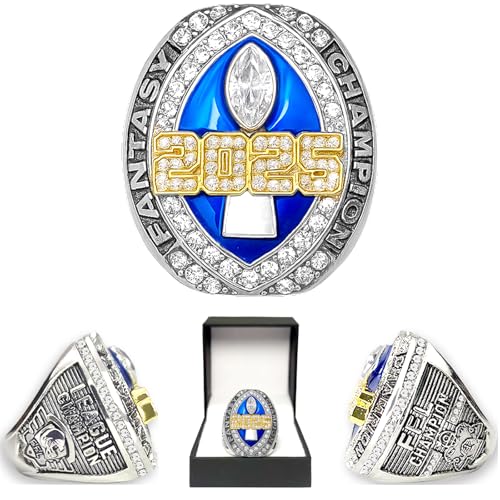 Officentra Fantasy Football Champion Ring 2025 Premium League Winner Trophy Alternative with Gift Box Perfect for Season Champions & Collectors