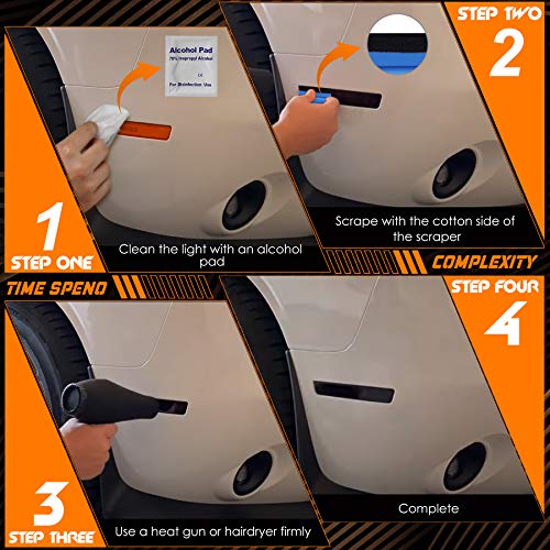 Ndrush Blackout Side Marker Lights Vinyl Tint Film Precut Overlay Front Rear Sidemarker Wrap Cover Compatible With Chevy Camaro 2016 To 2021 #TOP5