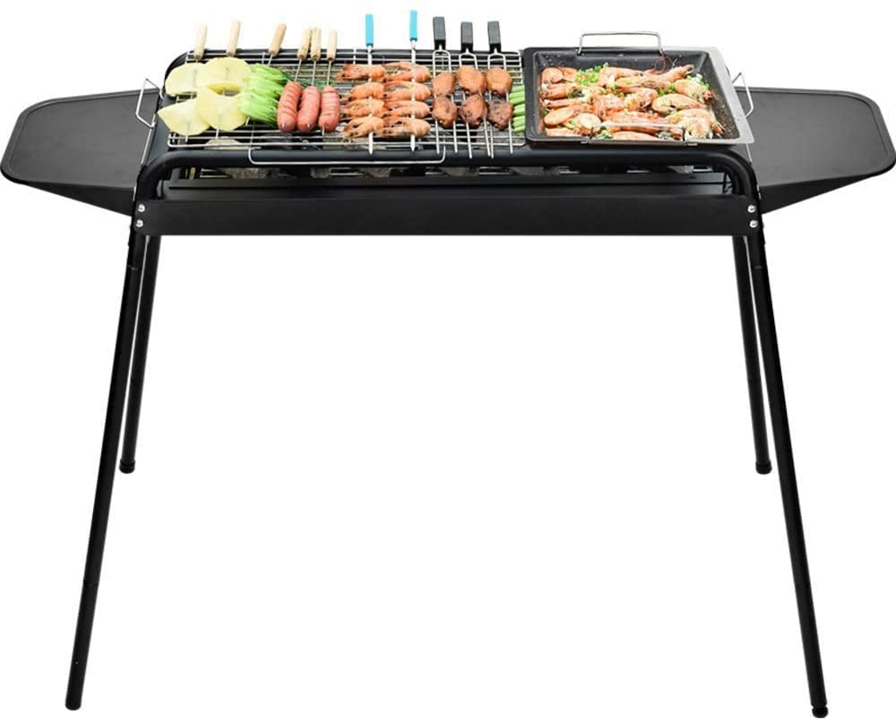 bbq stand, Portable Stainless Steel Barbecue Charcoal Grill, Outdoor Skewers BBQ for 5-7 People Camping Picnic Garden