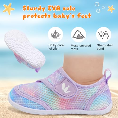 Image of FEETCITY Toddler Water Shoes Boys Girls Swim Shoes Quick Dry Kids Aqua Socks Barefoot for Beach Swimming Pool