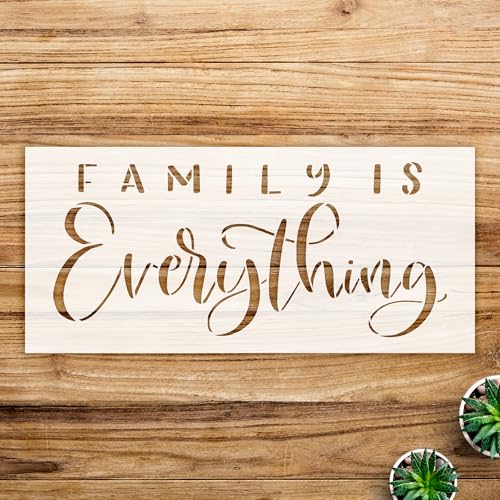 Family is Everything Stencil Pattern for Wood Signs and Home Decor, Reusable Mylar Template, Ideal for DIY Projects and Farmhouse Style - Size A1 (33.1