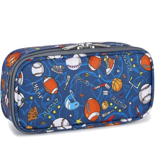 FlowFly- Estojo para lápis para meninas e meninos, bolsa para lápis de grande capacidade para crianças, bolsa para caneta macia portátil para adolescentes, futebol