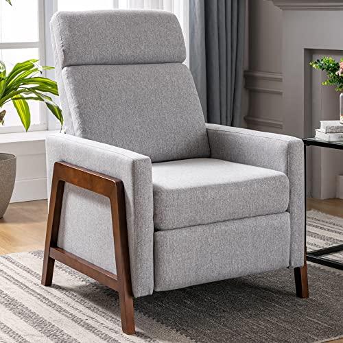 Nallbeirraa Modern Linen Recliner Chair Adjustable Home Theater Seating With Thick Seat Cushion And Backrest Wood-Framed For Living Room Recliners (Grey-2Pcs) #TOP2