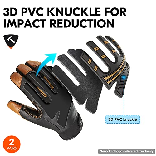 Vgo... 2 Pairs Winter Work Gloves Men Waterproof Anti Vibration, Warm Heavy Duty Gloves For Freezer Warehouse Construction Trucker #TOP2