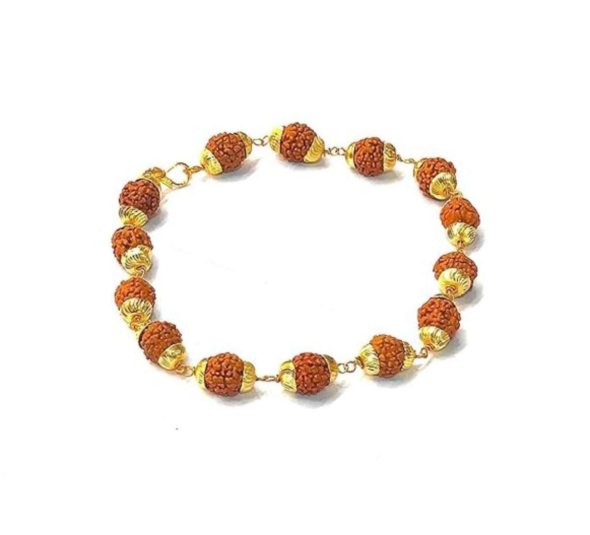 ishaSpirituals Rudraksha 24ct Gold Plated Chain Cap bracelet for men or women original 5 faced rudraksh (B0CR9B6S6D) Amazon Price History, Amazon Price Tracker