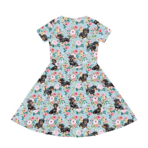 Casual Short Sleeve Dresses for Teen Girls Cute Skater Dresses Summer Outfits for 3-14 Years Old2