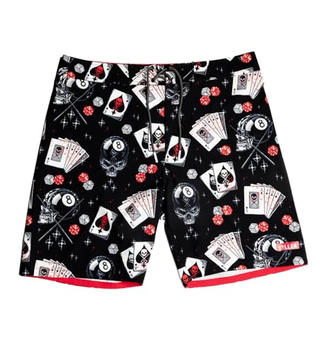 Sullen Eightball Tattoo Lifestyle Graphic Swim Boardshorts Black