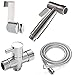 Produktbild U-BCOO Handbrause aus Edelstahl  Bidet-Toiletten  für persönliche Hygiene und Bettpfannen-WC-Spray  verstellbare Wasserdruckkontrolle (Bidet-Sprayer (komplettes Set) Chrom)